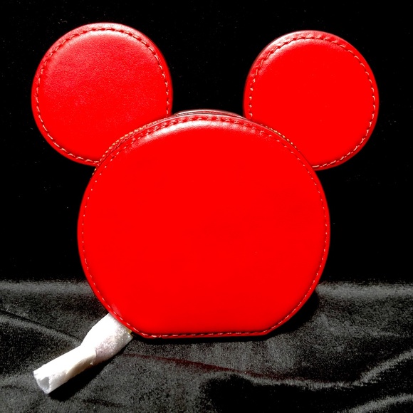 COACH X Disney Mickey Mouse Limited Edition Coin Purse Red Leather Ears Case NWT - Picture 2 of 3